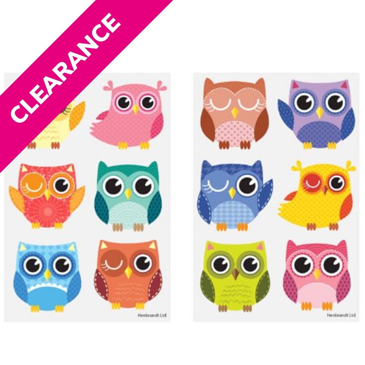 Mini Owl Temporary Tattoo Sheets (4cm) Assorted Designs - PoundToys